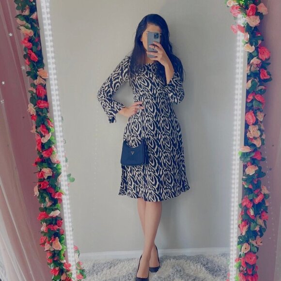 Attlas Midi Long Sleeve Dress in Black - Picture 5 of 7